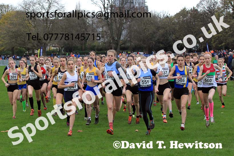 Girls Under-15s, 2022 British Athletics Cross Challenge, Sefton Park, Liverpool.  Photo: David T. Hewitson/Sports for All Pics
